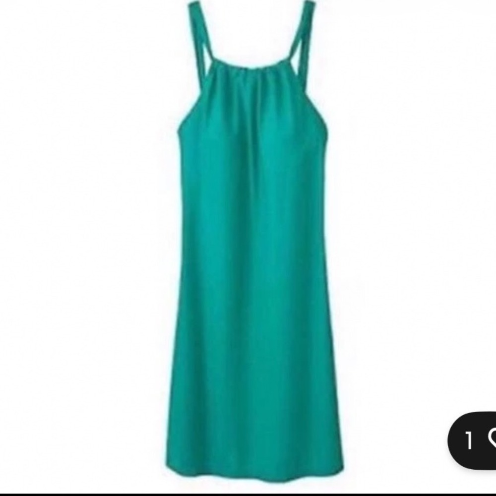 Athleta Aqualene Halter Swim Dress Teal Blue Green Medium 739779